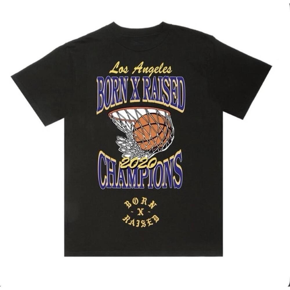 Born X Raised Bxr Mens Shirt Black Lakers Victory Tee Medium Kobe Bryant